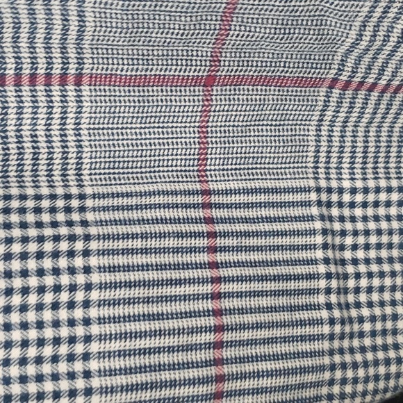 Stone Work Vintage Men's Navy White Red Plaid Button Down Dress Shirt - Picture 12 of 14